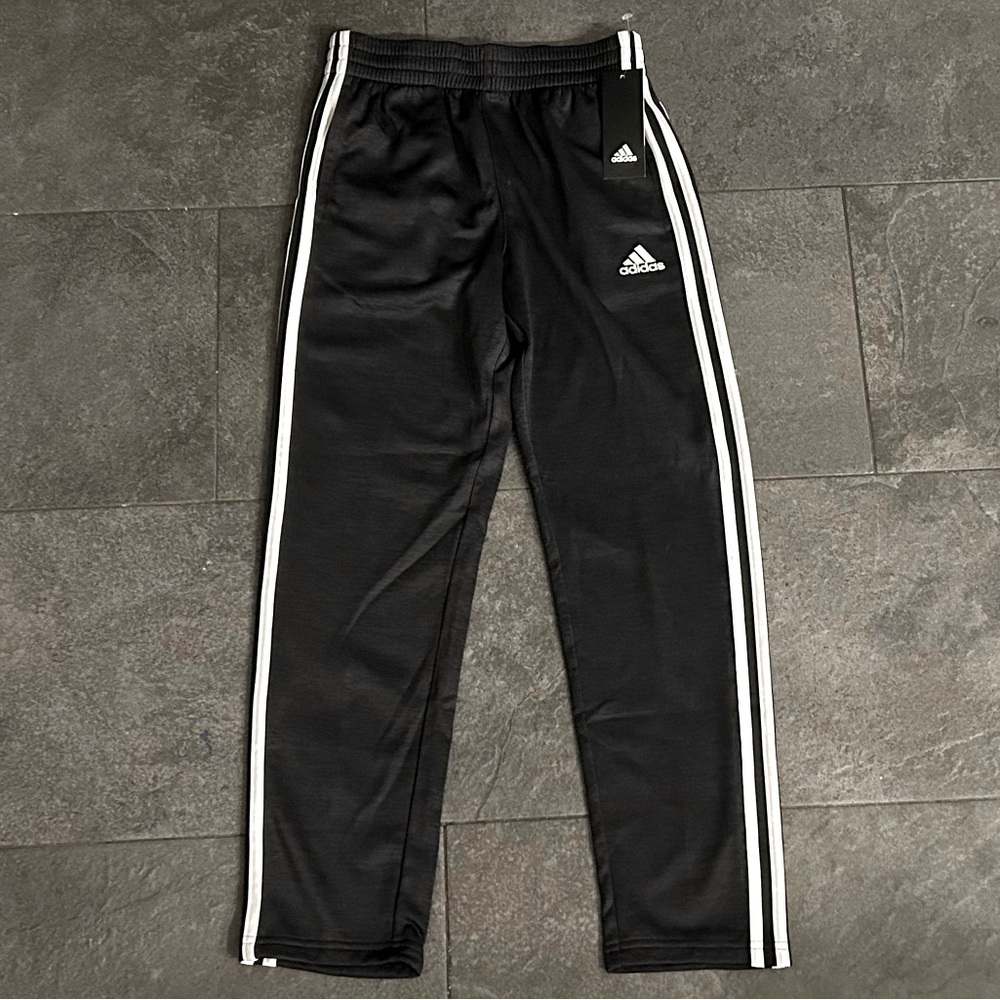 NWT Adidas Boys Warmup Jogger Pants, Black M 10/12